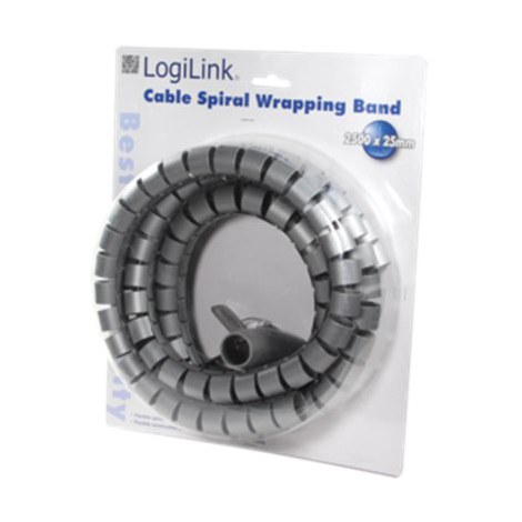 Cable Spiral Wrapping Band 2500*25 mm, silver Logilink - 2